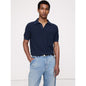 Men's Textured Cotton Stripe Sweater Polo Shirt