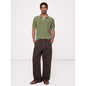 Men's Textured Cotton Stripe Sweater Polo Shirt