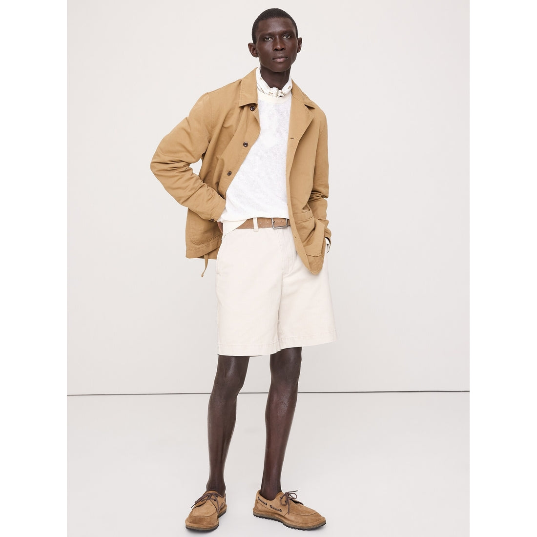 Men's Italian Linen-Cotton Shirt Jacket