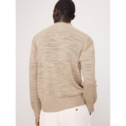 Men's Linen-Cotton Slub Roll-Neck Sweater
