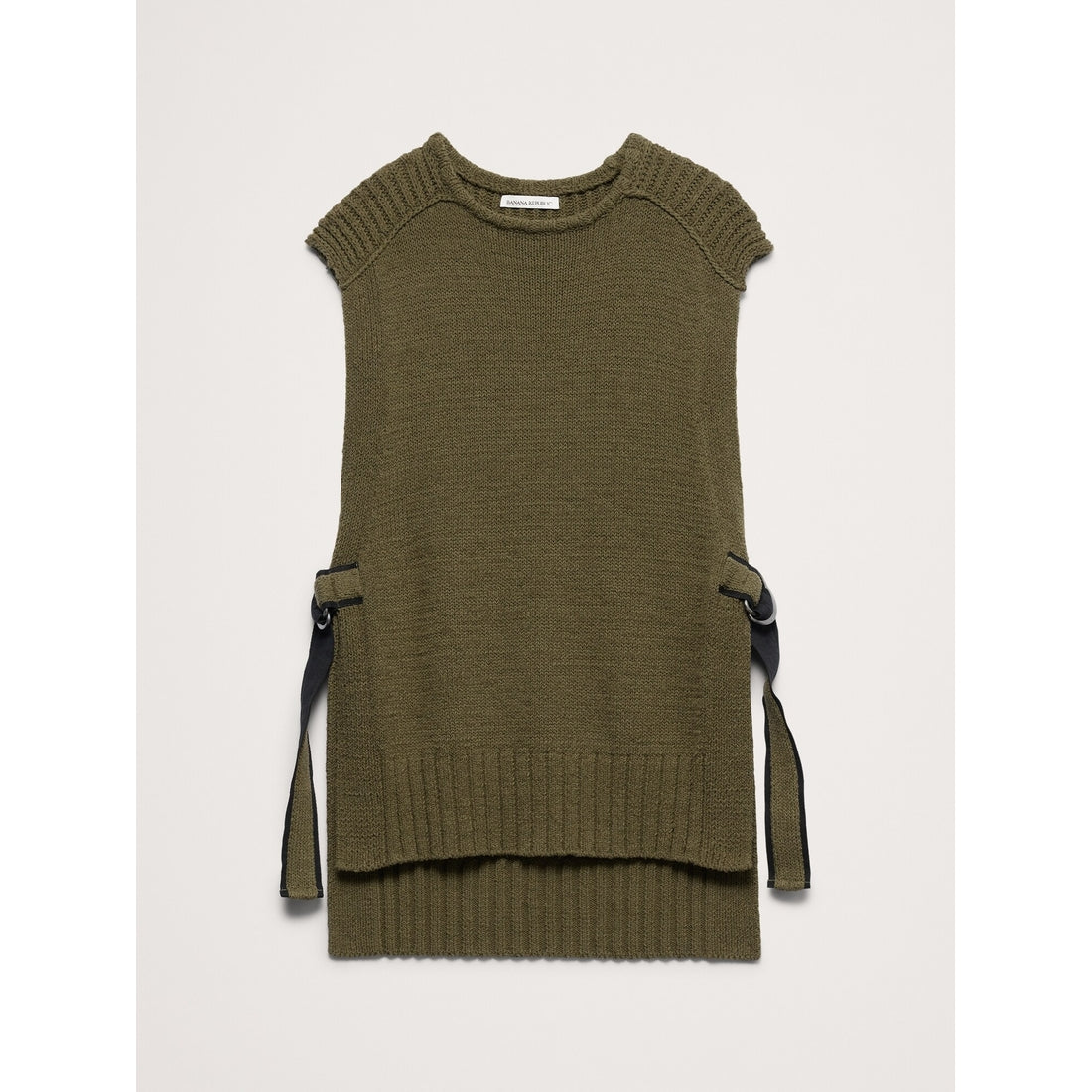 Women's Chunky Cotton-Blend Sweater Vest With Open Sides