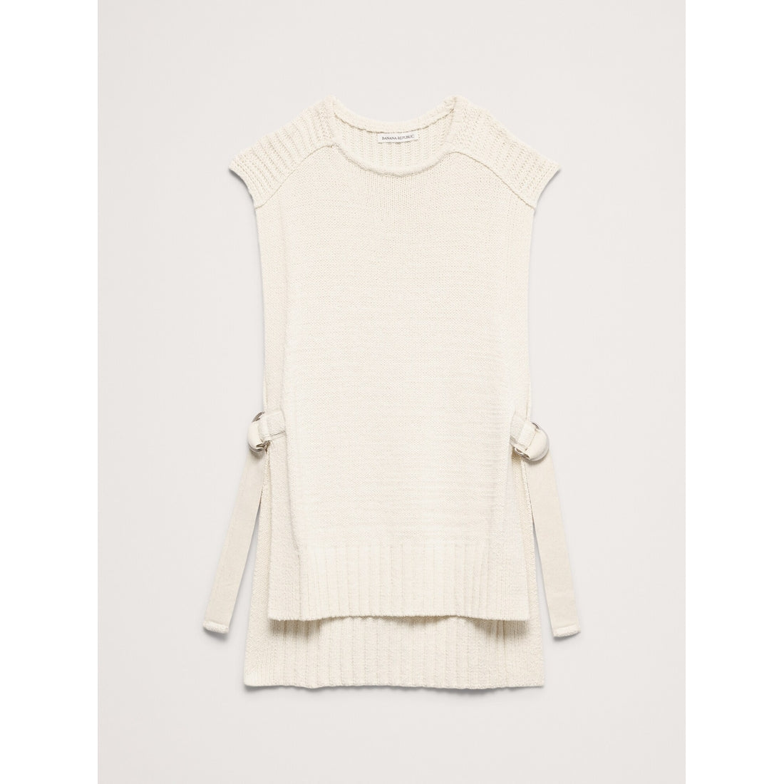 Women's Chunky Cotton-Blend Sweater Vest With Open Sides