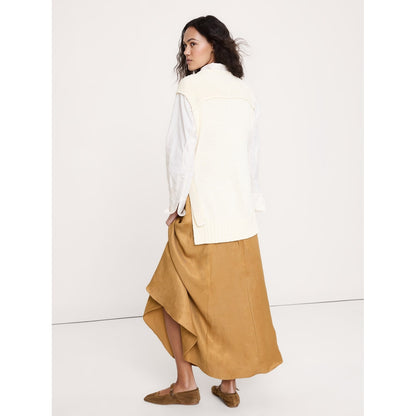 Women's Chunky Cotton-Blend Sweater Vest With Open Sides