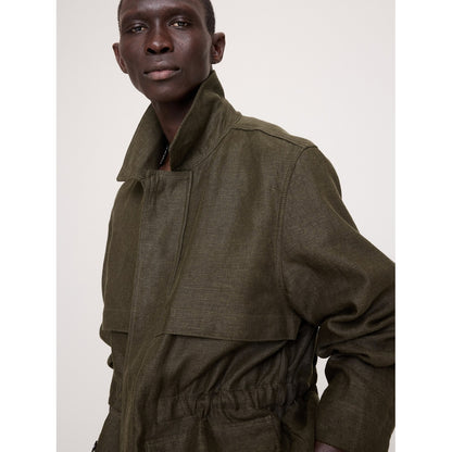 Men's Linen Canvas Utility Jacket
