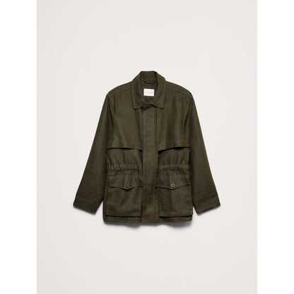 Men's Linen Canvas Utility Jacket