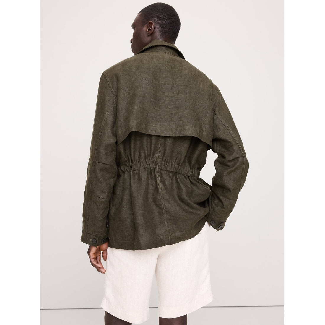 Men's Linen Canvas Utility Jacket