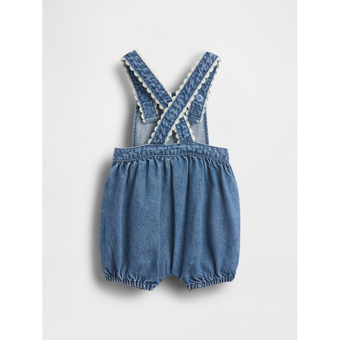 Toddler Denim Stripe Bear Pocket Bubble Overalls
