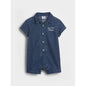 Baby Gingham Denim Colorblock Shorty One-Piece