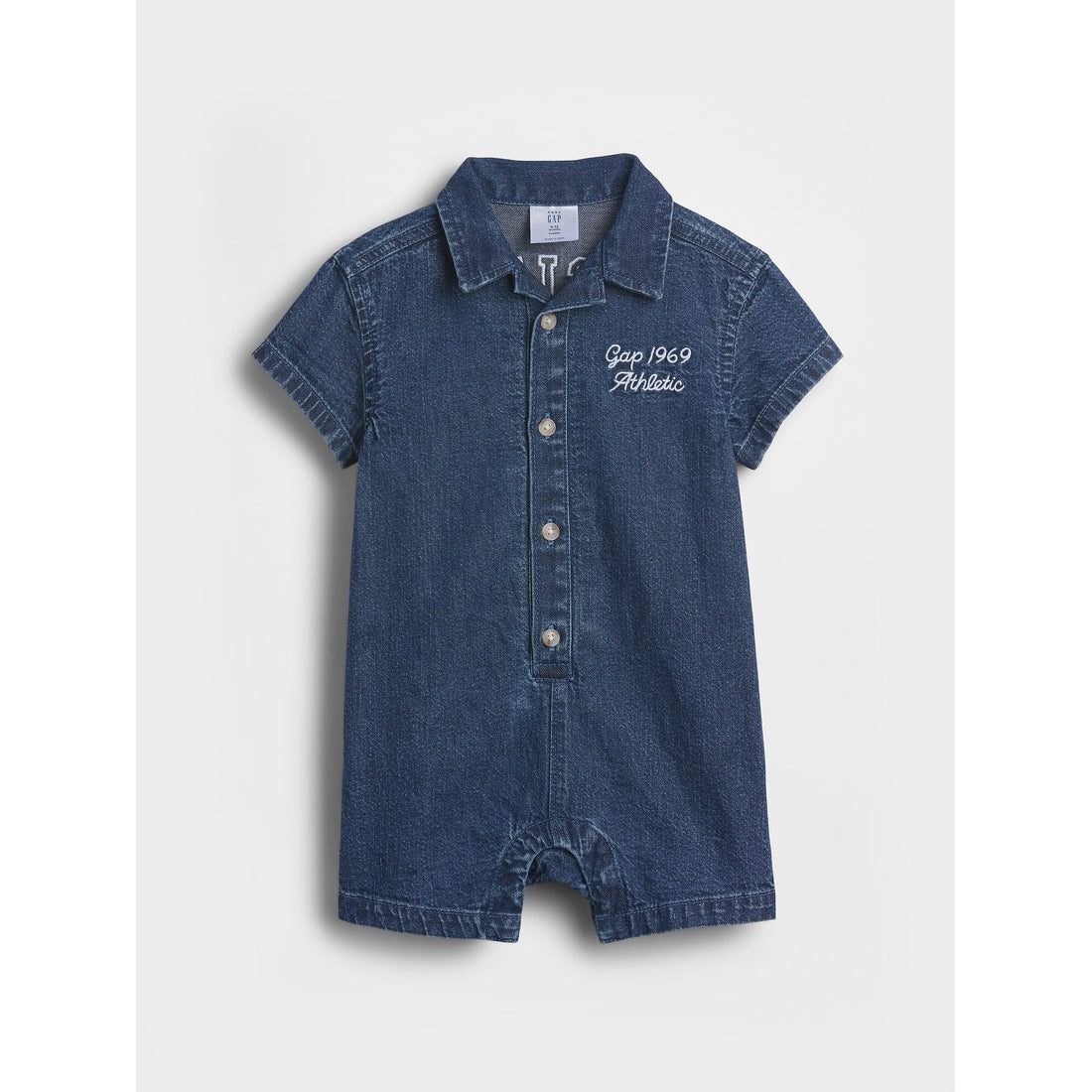 Baby Gingham Denim Colorblock Shorty One-Piece