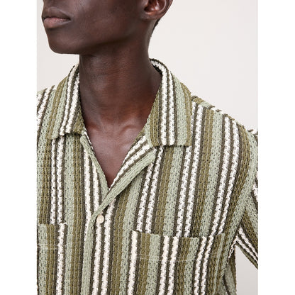 Men's Crochet Stripe Resort Shirt