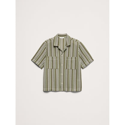 Men's Crochet Stripe Resort Shirt