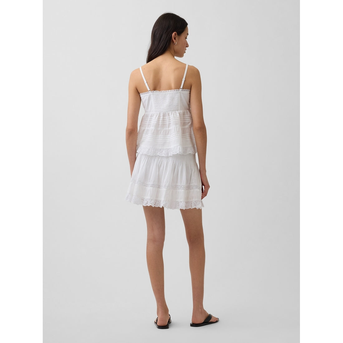 Women's Pintuck Lace-Trim Easy Mini Skort