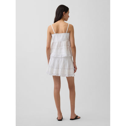 Women's Pintuck Lace-Trim Easy Mini Skort