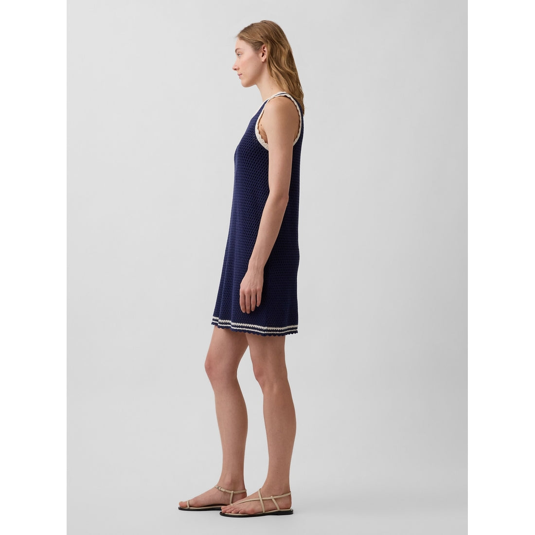 Women's 100% Cotton Crochet Mini Dress