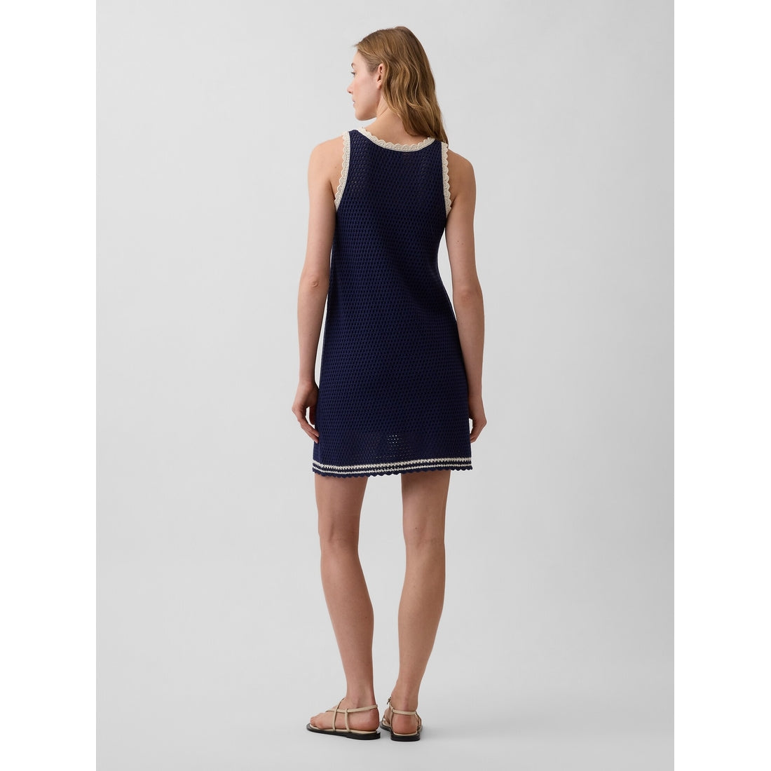 Women's 100% Cotton Crochet Mini Dress