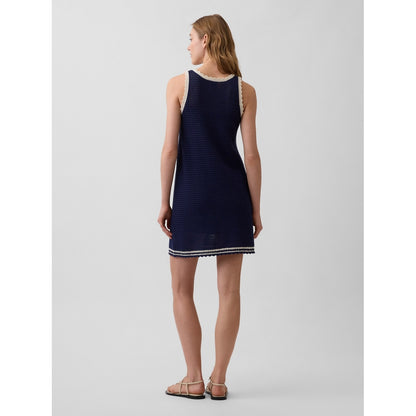 Women's 100% Cotton Crochet Mini Dress