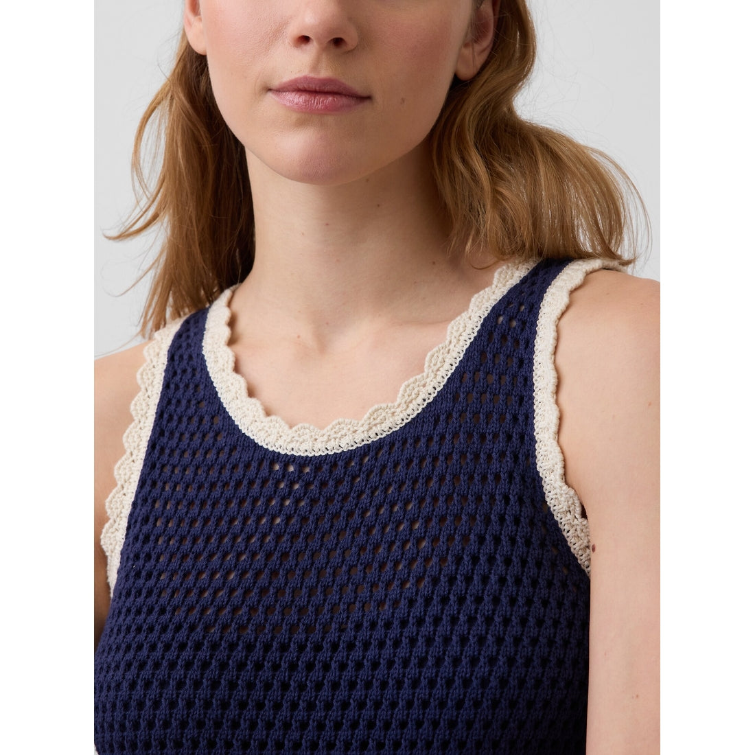 Women's 100% Cotton Crochet Mini Dress