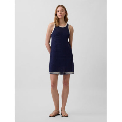 Women's 100% Cotton Crochet Mini Dress