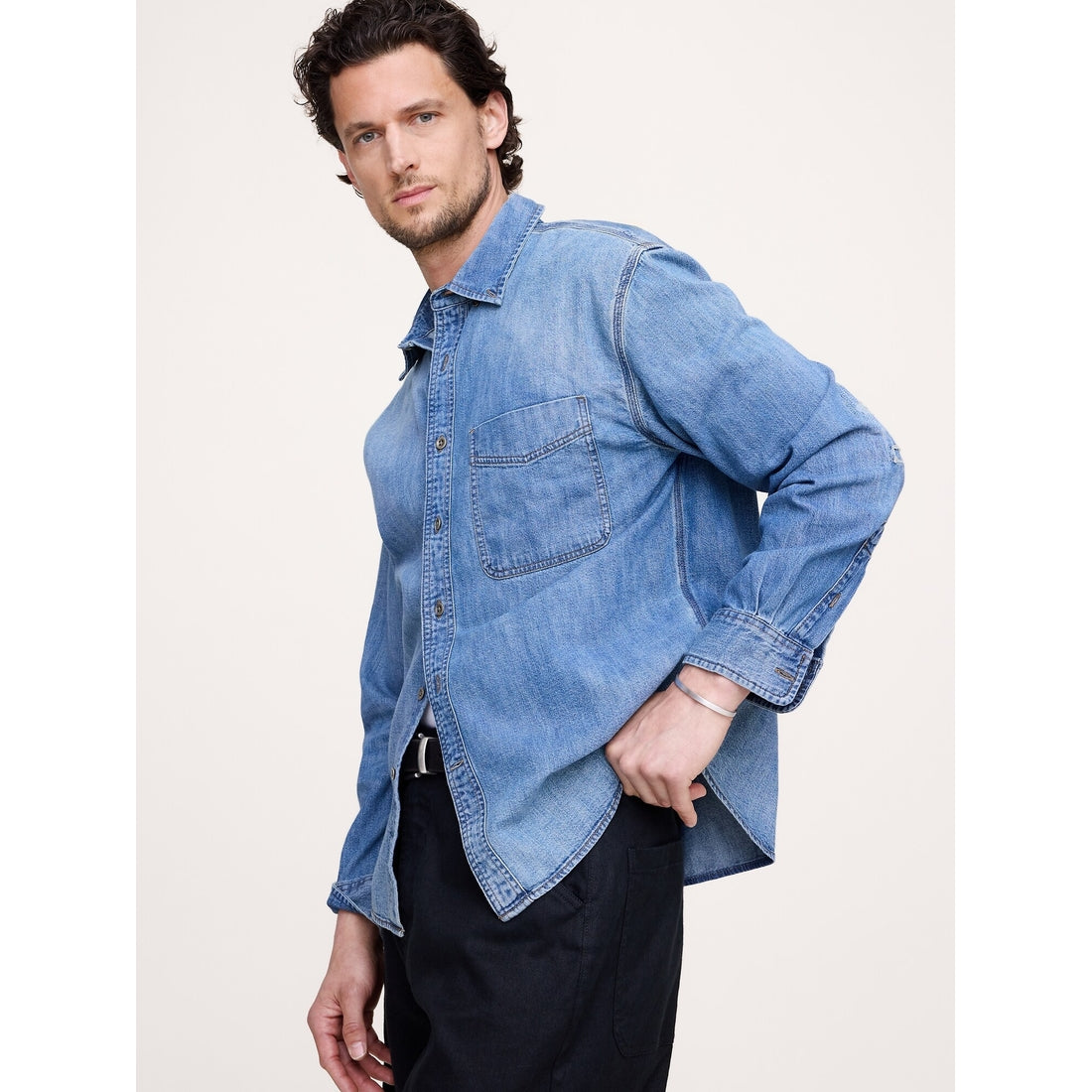 Men's Relaxed-Fit Denim Shirt