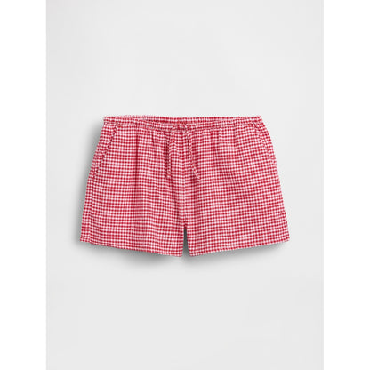 Girls' Linen-Cotton Lace-Trim Easy Shorts