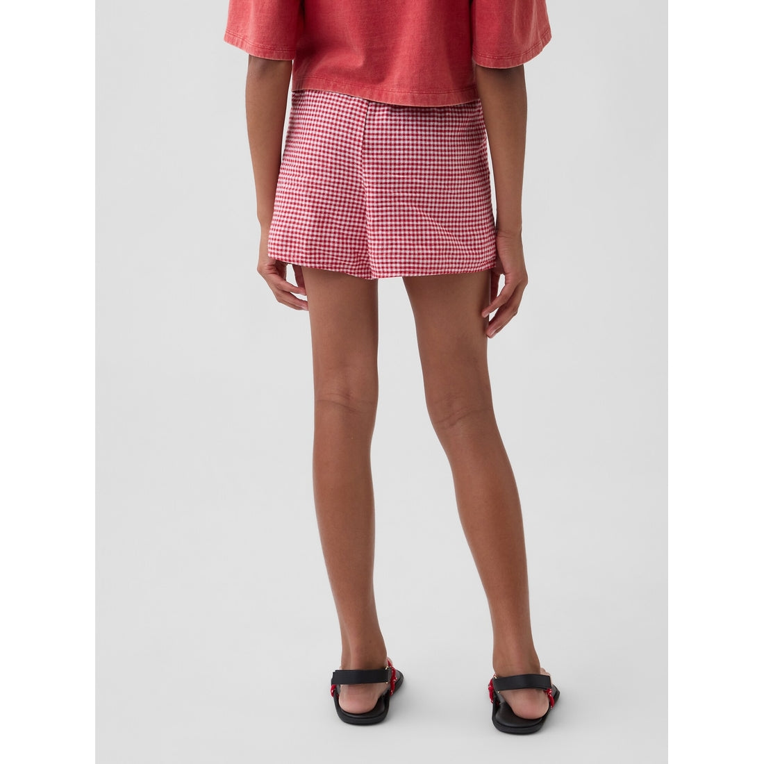 Girls' Linen-Cotton Lace-Trim Easy Shorts
