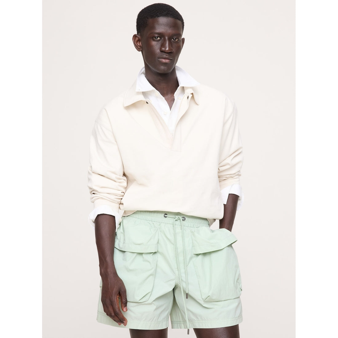 Men's 6" Nylon Multi-Pocket Pull-On Short