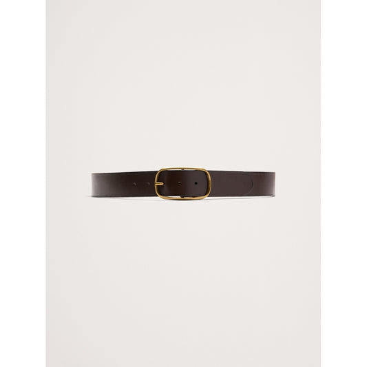 Women's Leather Oval-Buckle Belt