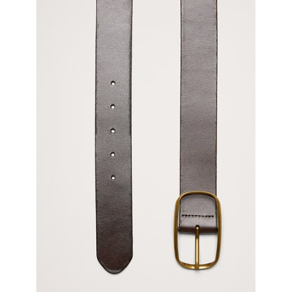 Women's Leather Oval-Buckle Belt