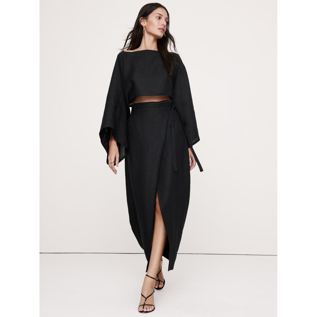 Women's Linen Wrap Maxi Skirt