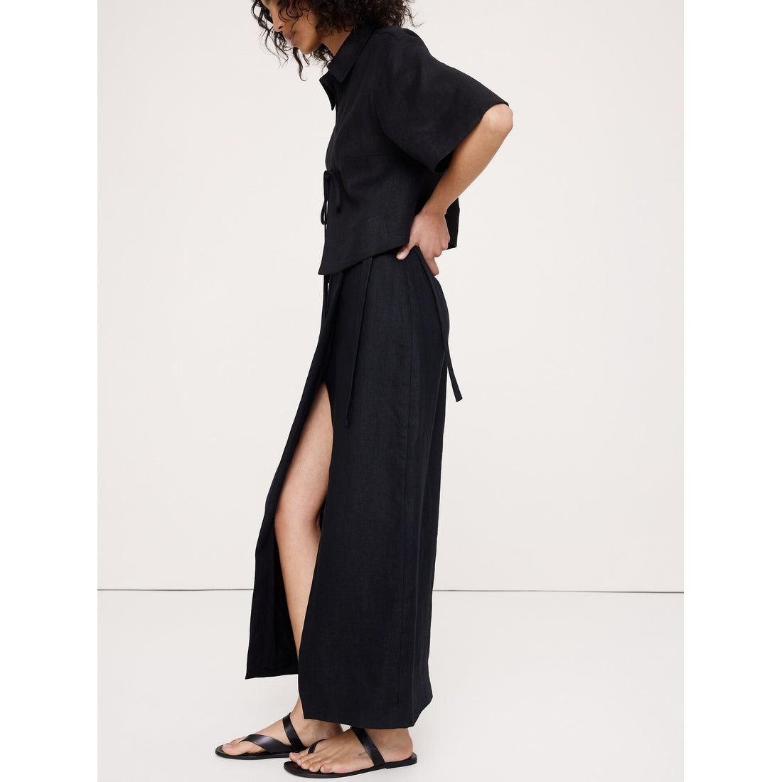 Women's Linen Wrap Maxi Skirt