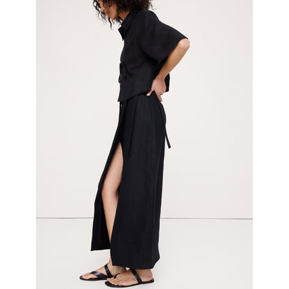 Women's Linen Wrap Maxi Skirt