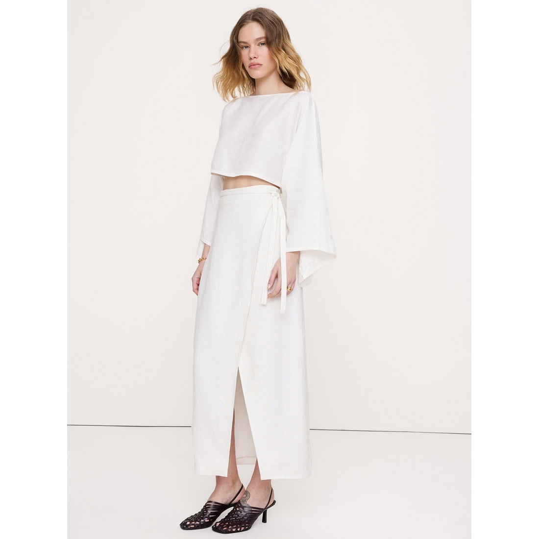 Women's Linen Wrap Maxi Skirt