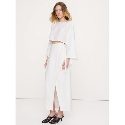 Women's Linen Wrap Maxi Skirt