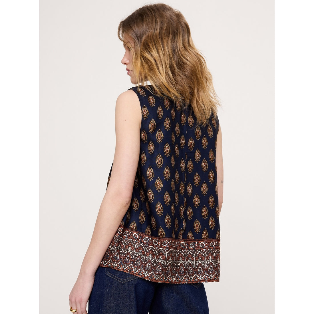 Women's Viscose-Linen Scoop-Neck Tank