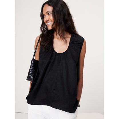 Women's Viscose-Linen Scoop-Neck Tank