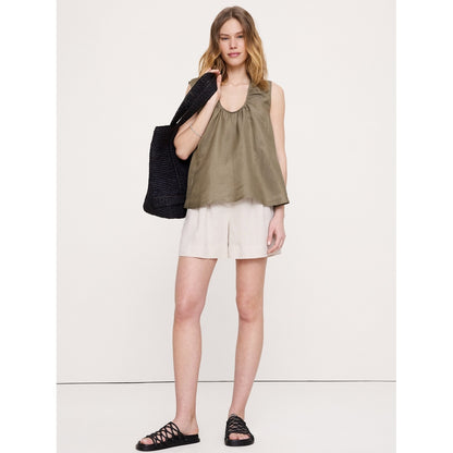 Women's Viscose-Linen Scoop-Neck Tank