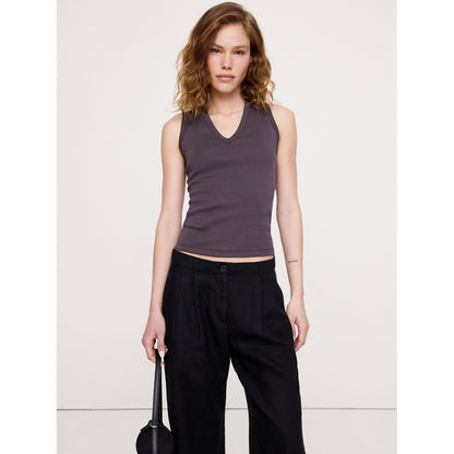 Women's Minimalist Cotton V-Neck Tank