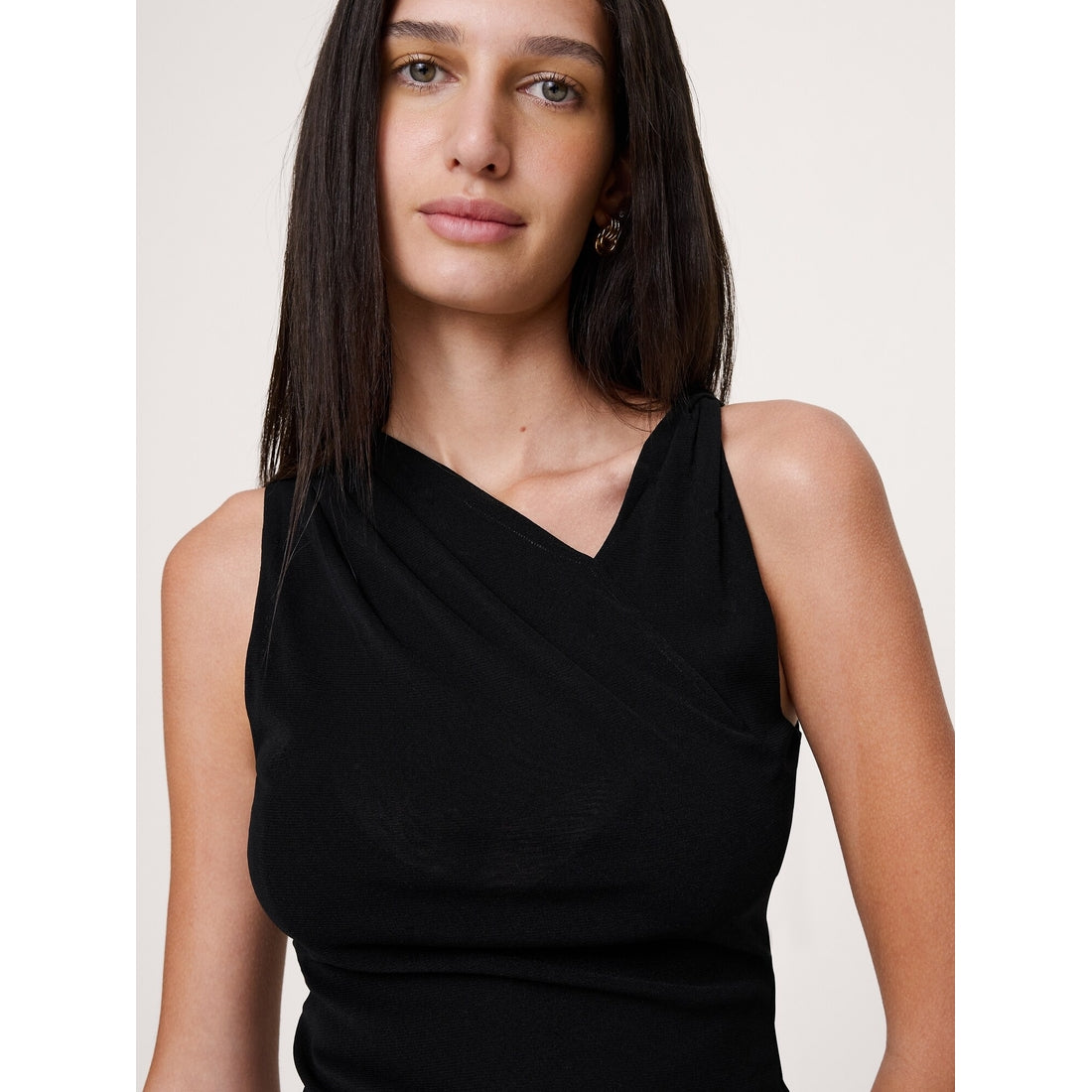 Women's Mesh Twisted-Shoulder Top
