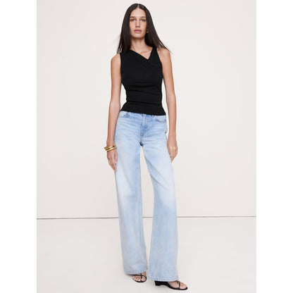 Women's Mesh Twisted-Shoulder Top