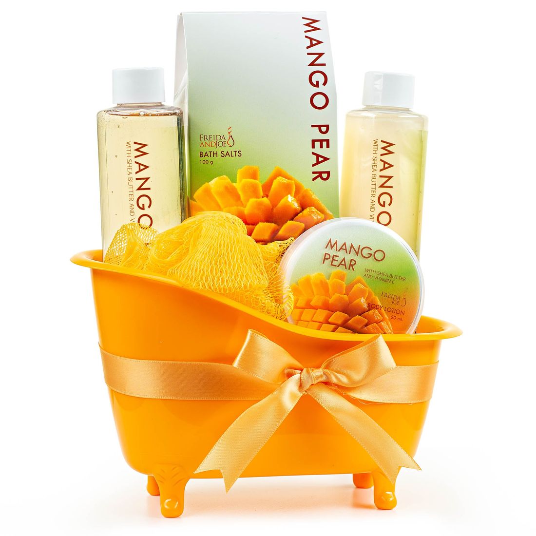 Passion Fruit Fragrance Bath & Body Spa Gift Set in an Apple Green Tub Basket