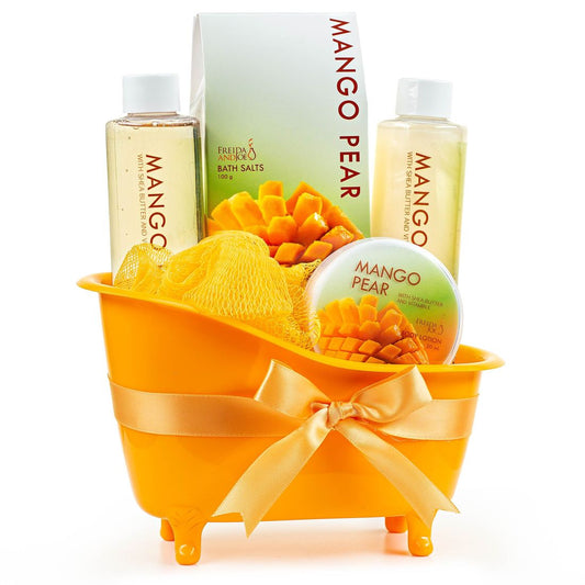 Passion Fruit Fragrance Bath & Body Spa Gift Set in an Apple Green Tub Basket