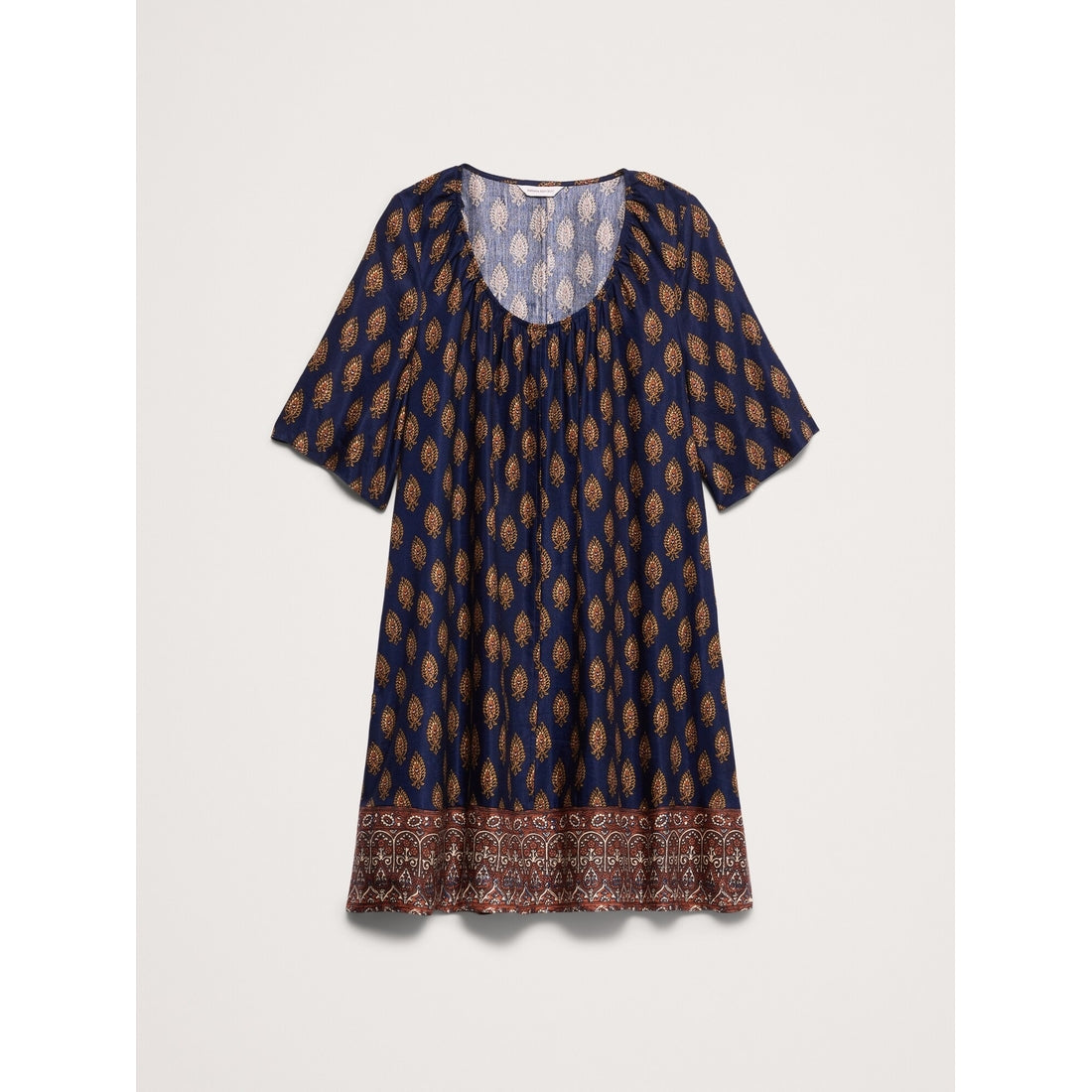Women's Viscose-Linen Scoop-Neck Mini Dress