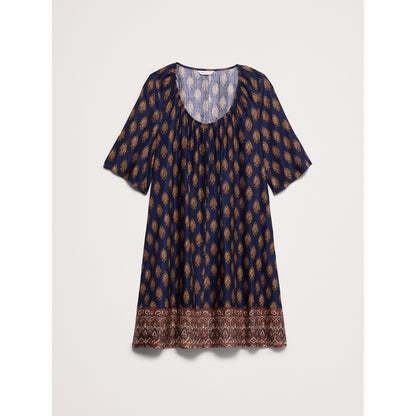 Women's Viscose-Linen Scoop-Neck Mini Dress