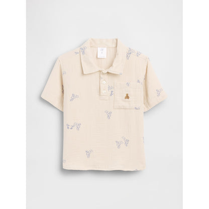 Toddler & Cotton Gauze Print Polo Shirt Shirt