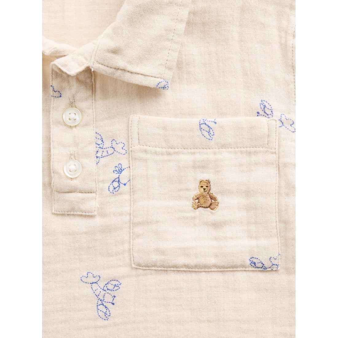 Toddler & Cotton Gauze Print Polo Shirt Shirt