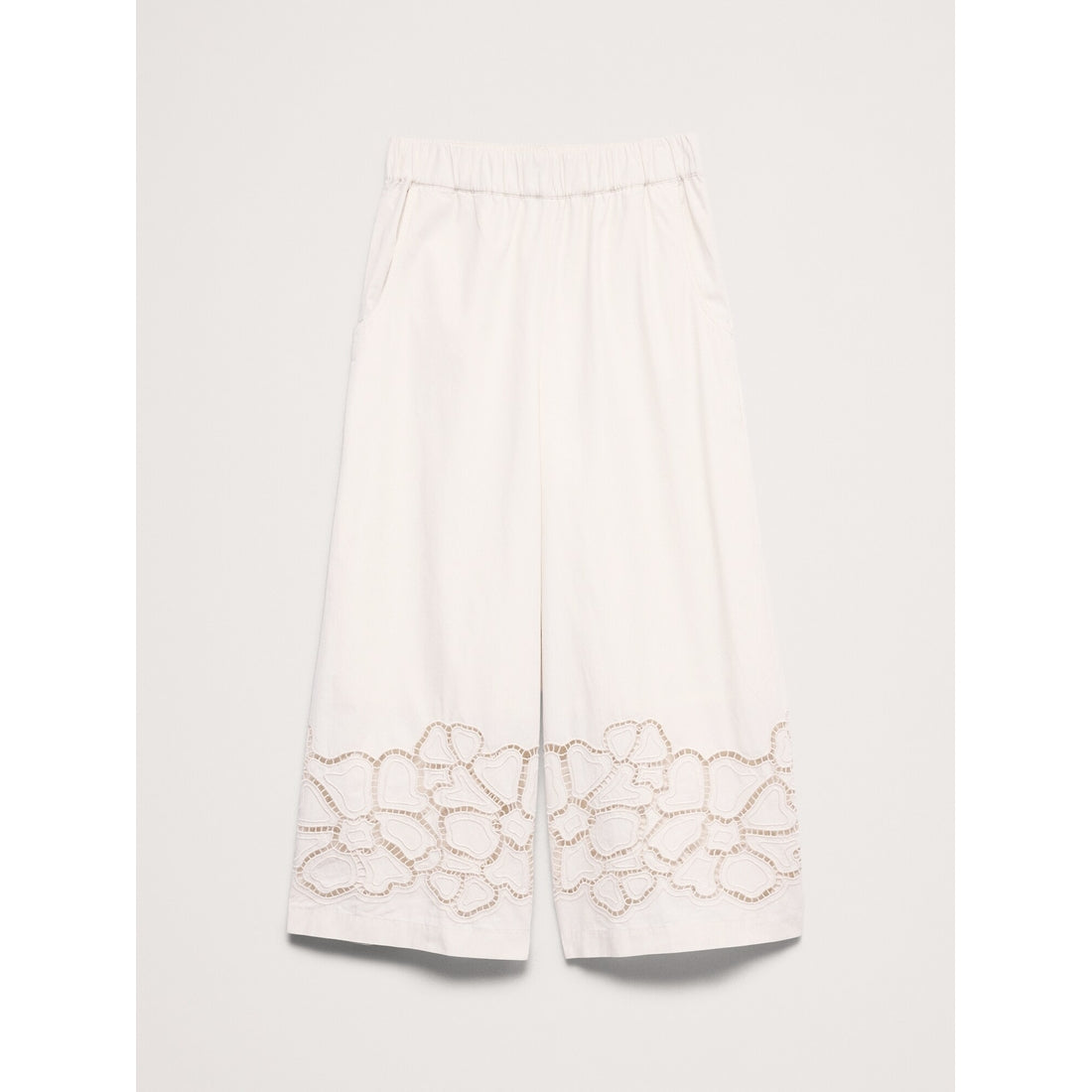 Women's The Pull-On Wide-Leg Ankle Pant In Embroidered Poplin