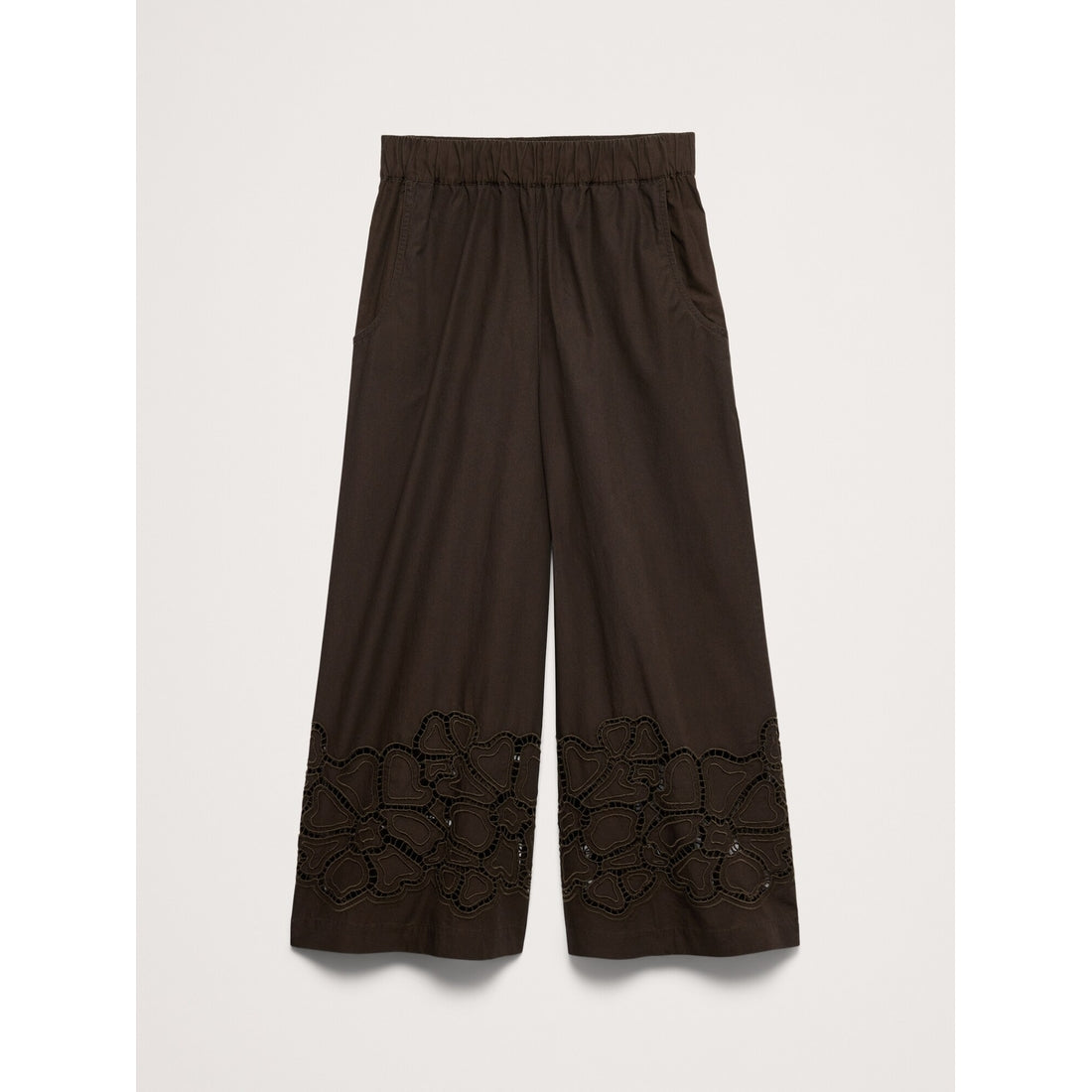Women's The Pull-On Wide-Leg Ankle Pant In Embroidered Poplin