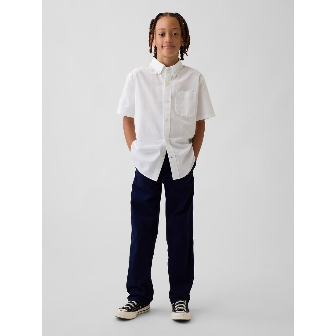 Boys' Modern Uniform Relaxed Straight Khakis
