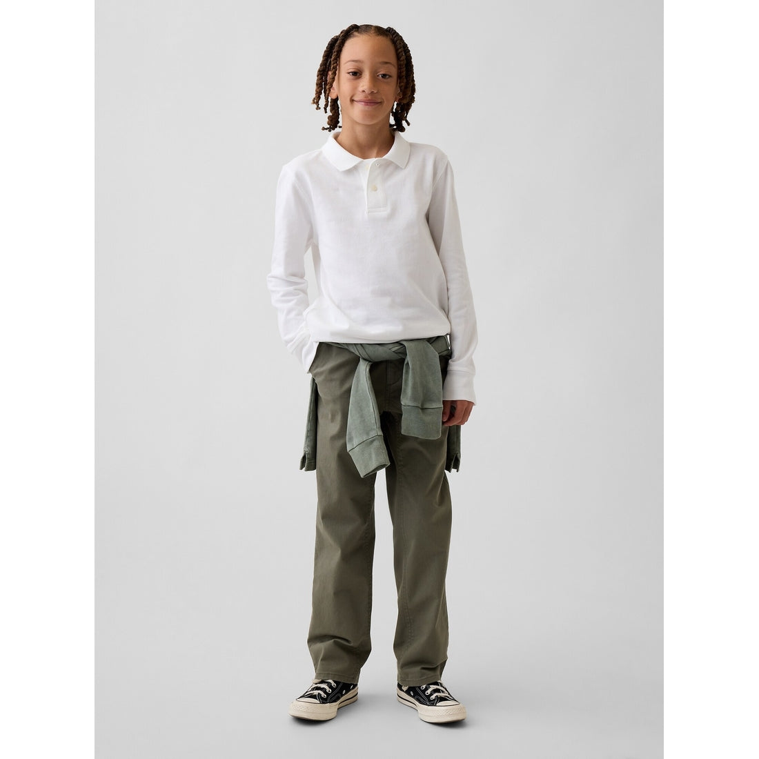 Boys' Modern Uniform Relaxed Straight Khakis