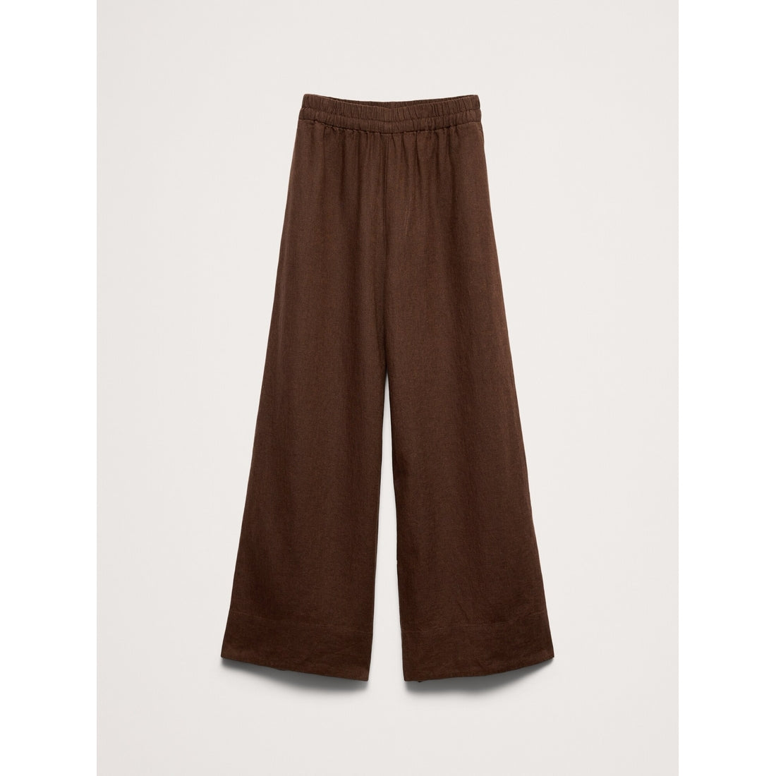 Women's High-Rise Wide-Leg Linen Pull-On Ankle Pant